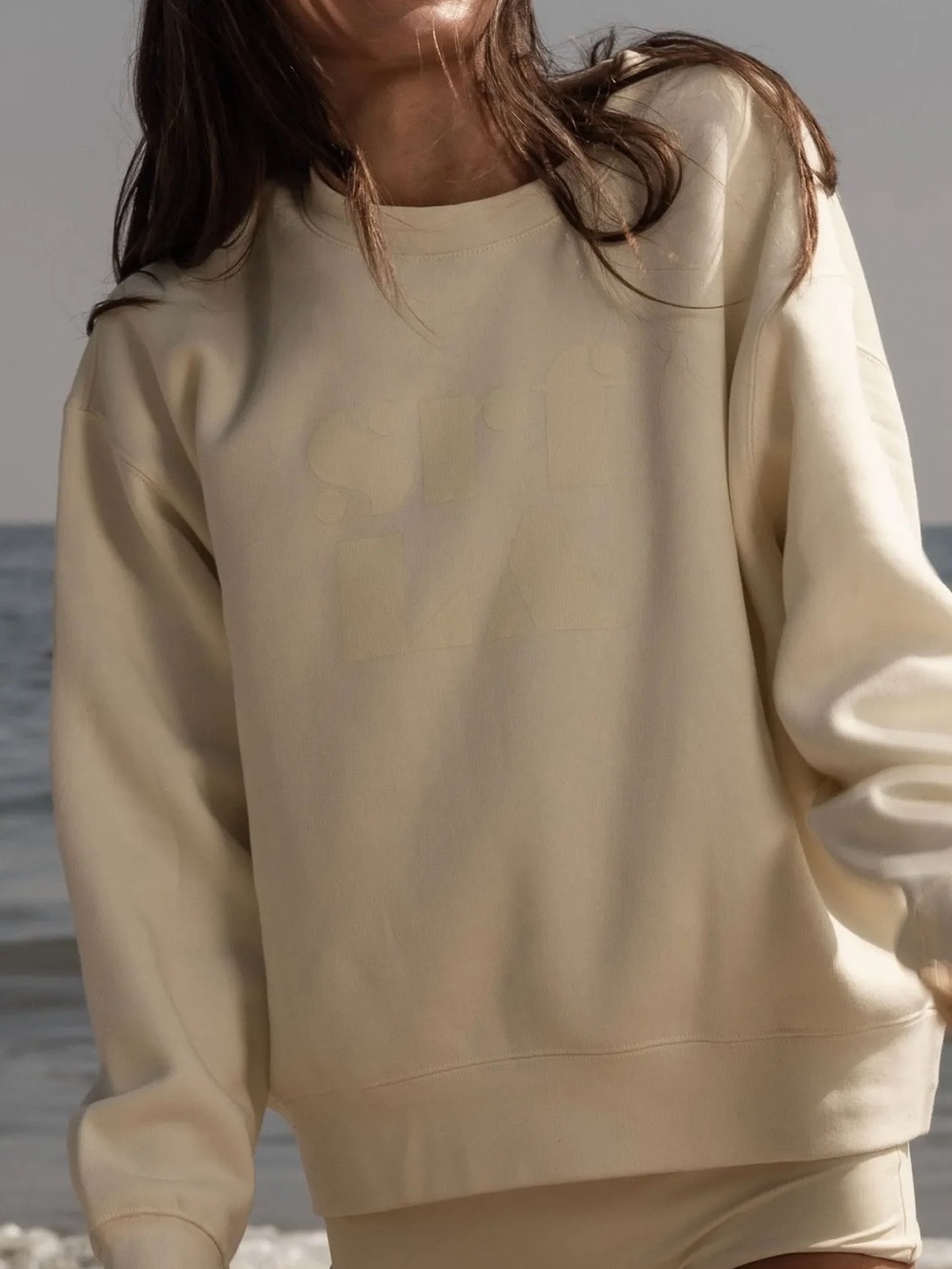 Heidi Merrick 70'S SRF LA CLASSIC CREWNECK - BUTTER. Size Large.